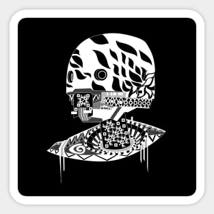 killer robot in boho style ecopop Sticker